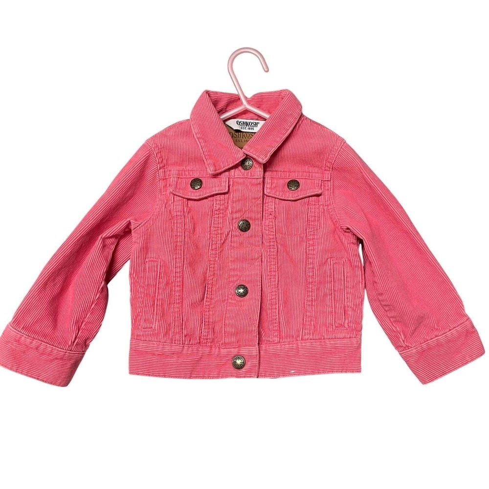 OshKosh Corduroy Jacket Pink Vintage Y2K Button Front Kids 2T Barbiecore